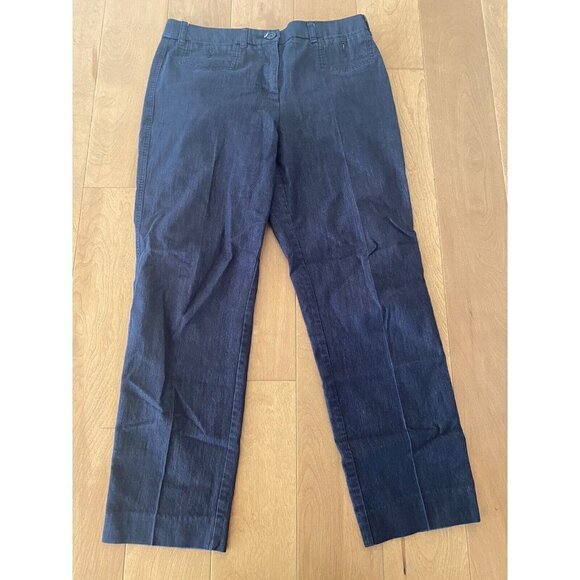 Cato Dark Wash Classic Denim Slacks Size 8 Straight Leg Work Jeans - Picture 1 of 7